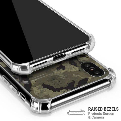 Wood Camo Camouflage iPhone XS Max Clear Case